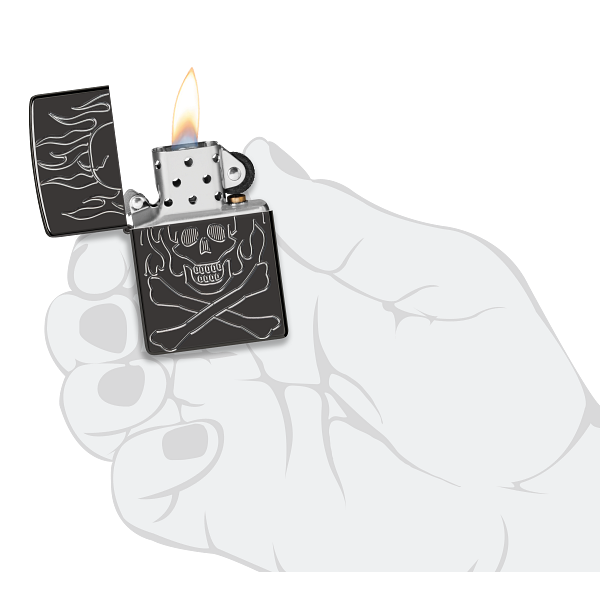 Zippo Flaming Skull Design 46930