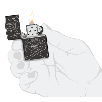 Zippo Flaming Skull Design 46930