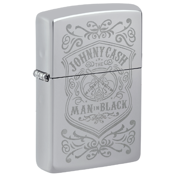 Zippo Johnny Cash Man in Black Crest Design 48991
