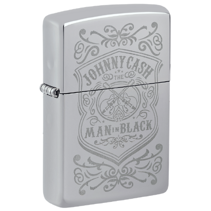 Zippo Johnny Cash Man in Black Crest Design 48991