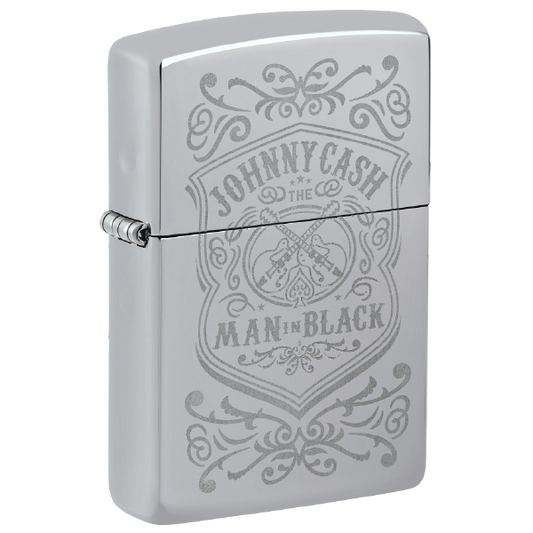 Zippo Johnny Cash Man in Black Crest Design 48991