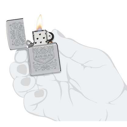 Zippo Johnny Cash Man in Black Crest Design 48991