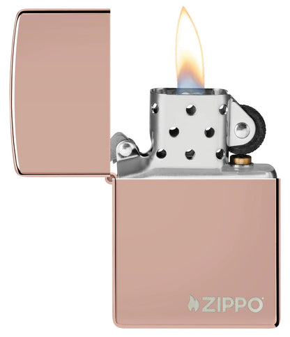 Zippo Classic High Polish Rose Gold Zippo Logo 49190ZL
