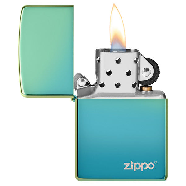 Classic High Polish Teal Zippo Logo