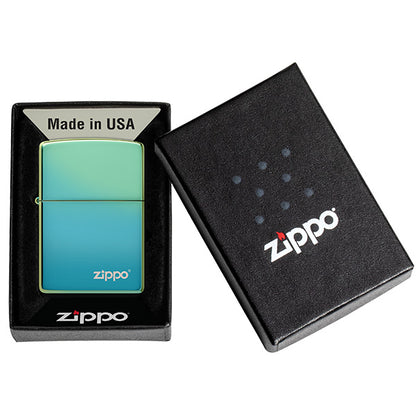 Classic High Polish Teal Zippo Logo