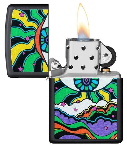 Zippo Black Light Eye Design 49699