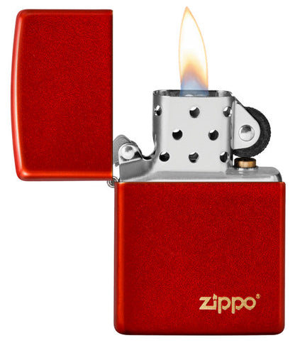 Classic Metallic Red Zippo Logo
