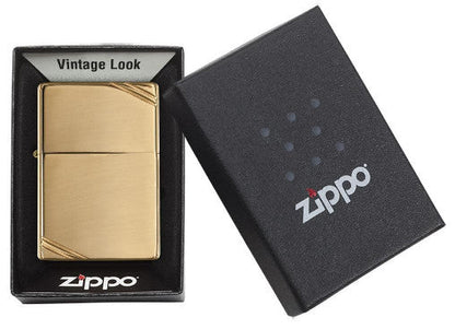 Zippo High Polish Brass Vintage with Slashes 270