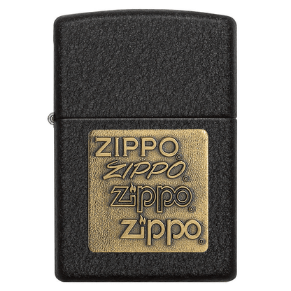 Black Crackle Gold Zippo Logo