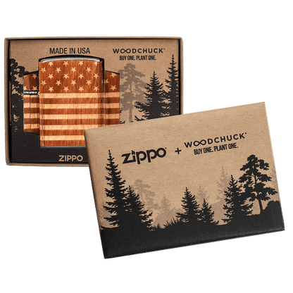 Zippo WOODCHUCK USA American Flag Wrap 49332