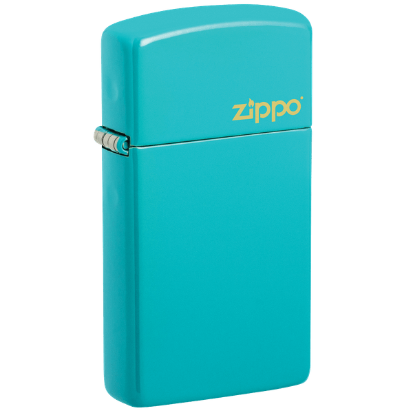 Slim Flat Turquoise Zippo Logo 49529ZL