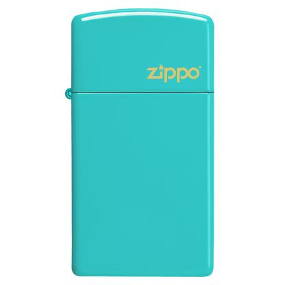 Slim Flat Turquoise Zippo Logo 49529ZL
