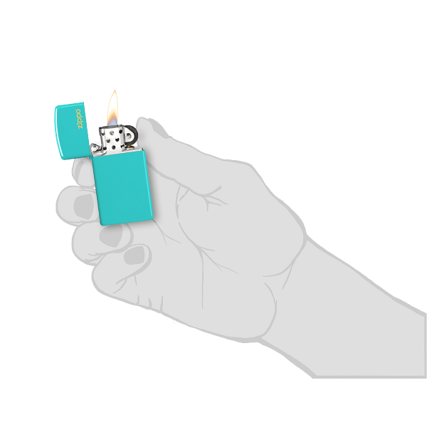 Slim Flat Turquoise Zippo Logo 49529ZL