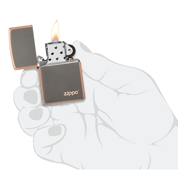 Rustic Bronze Zippo Logo 49839ZL