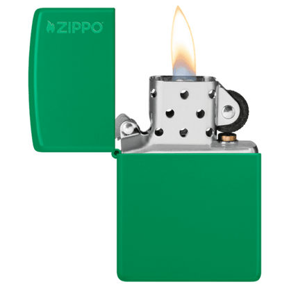 Classic Grass Green Matte Zippo Logo 48629ZL
