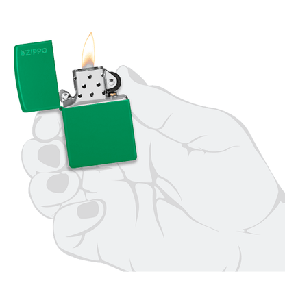 Classic Grass Green Matte Zippo Logo 48629ZL